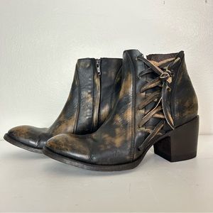 Five Worlds By Cordani Salazar Leather Western Booties Size 6.5